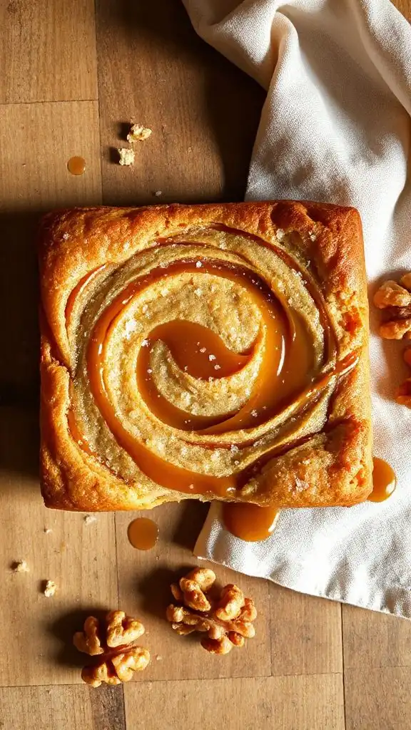caramel tahini blondie recipe
