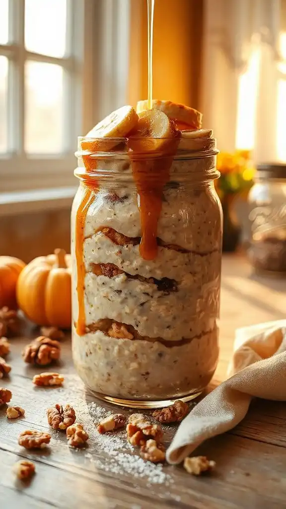 caramelized banana overnight oats