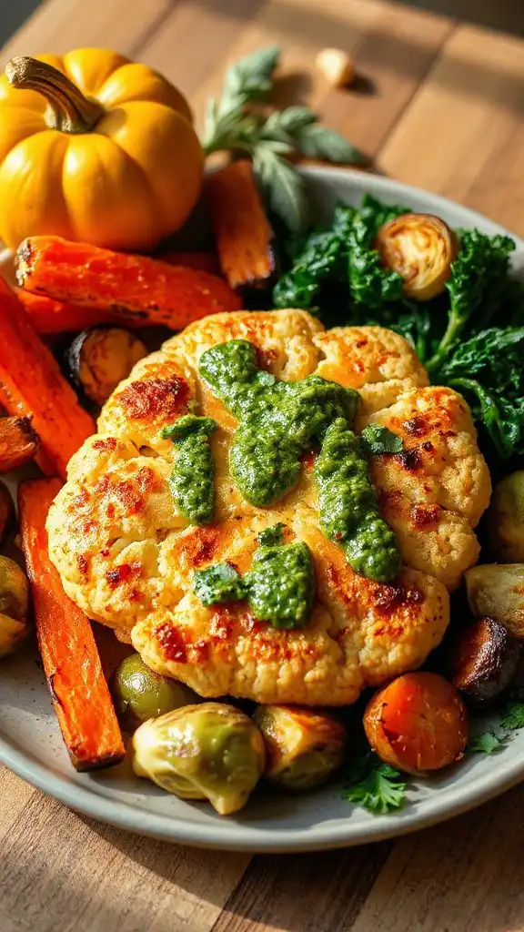 caramelized cauliflower with chimichurri