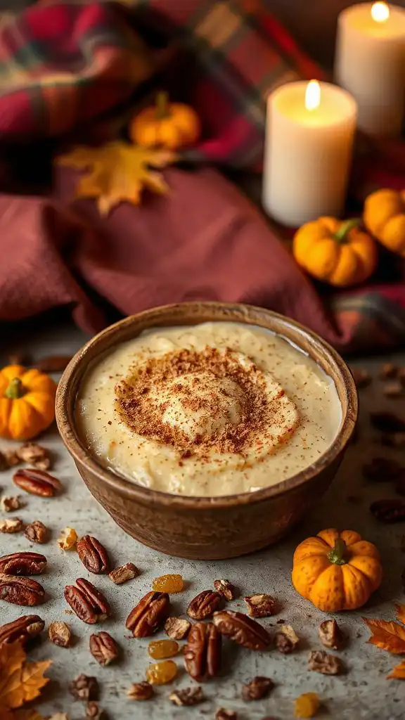 caramelized nutmeg rice pudding