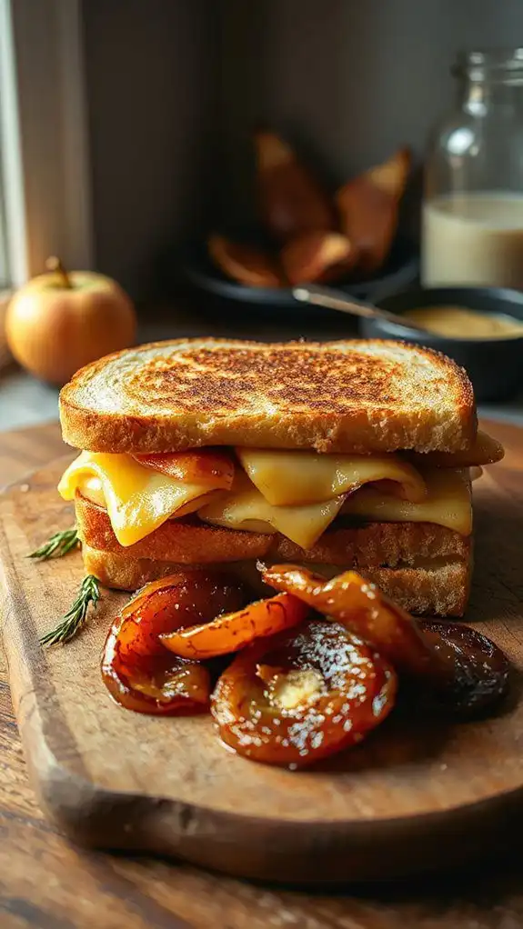 caramelized onion apple cheddar sandwich