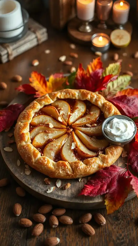 caramelized pear almond galette