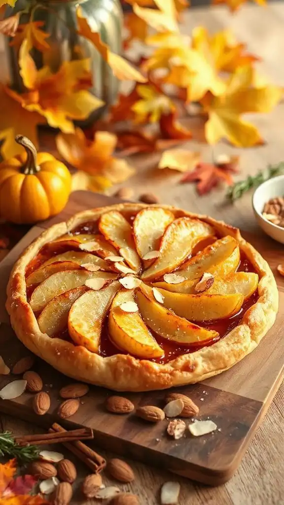 caramelized pear almond tart