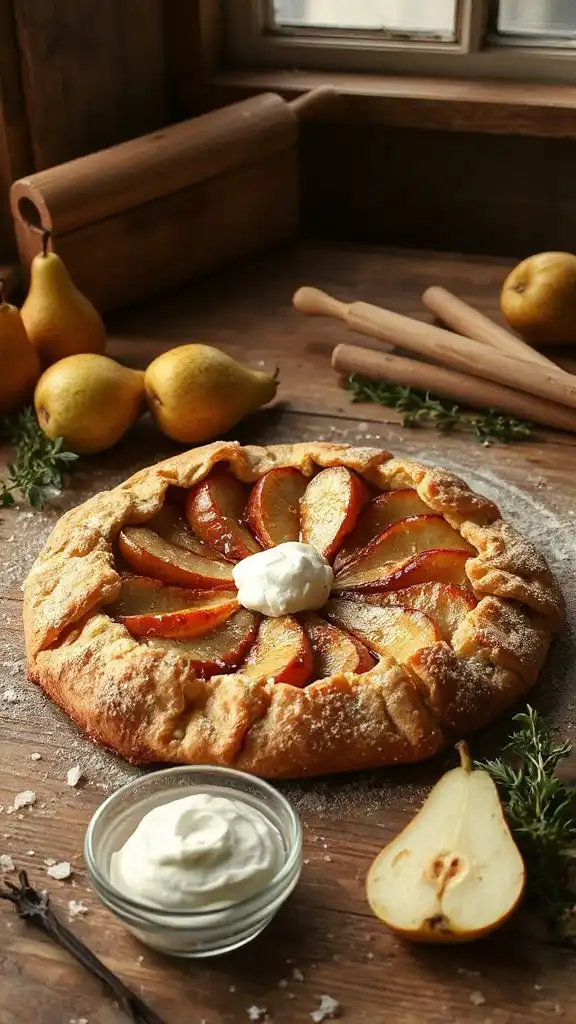 caramelized pear dessert galette