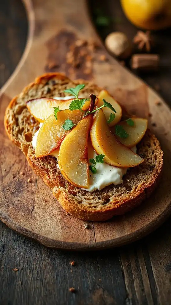 caramelized pear goat cheese toast