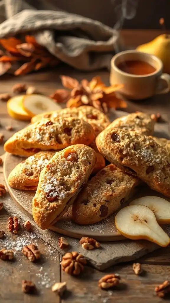 caramelized pear walnut biscotti