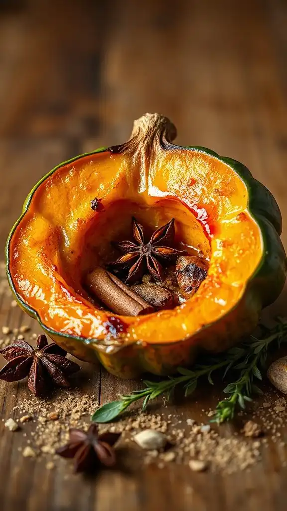 caramelized spiced acorn squash