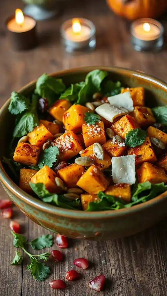 caramelized squash and greens