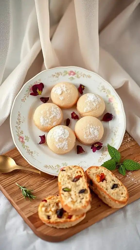 cardamom rosewater flavored biscotti