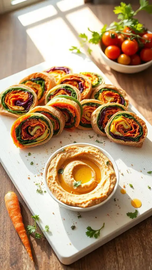 carrot hummus pinwheel recipe