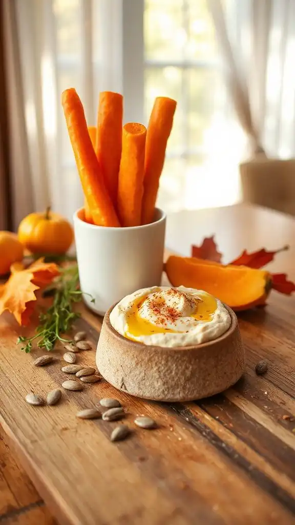 carrot sticks with hummus