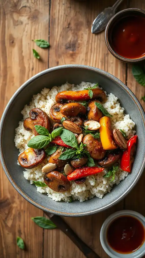 cauliflower rice bbq bowl