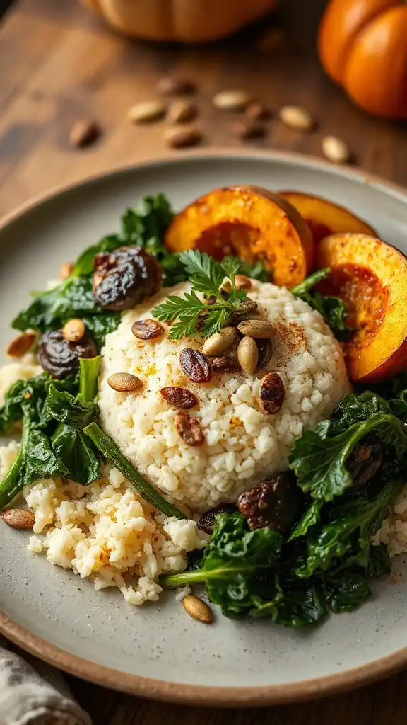 cauliflower rice with greens