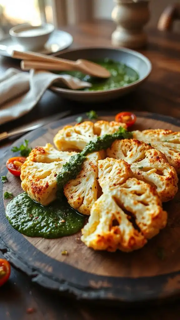 cauliflower steaks with chimichurri