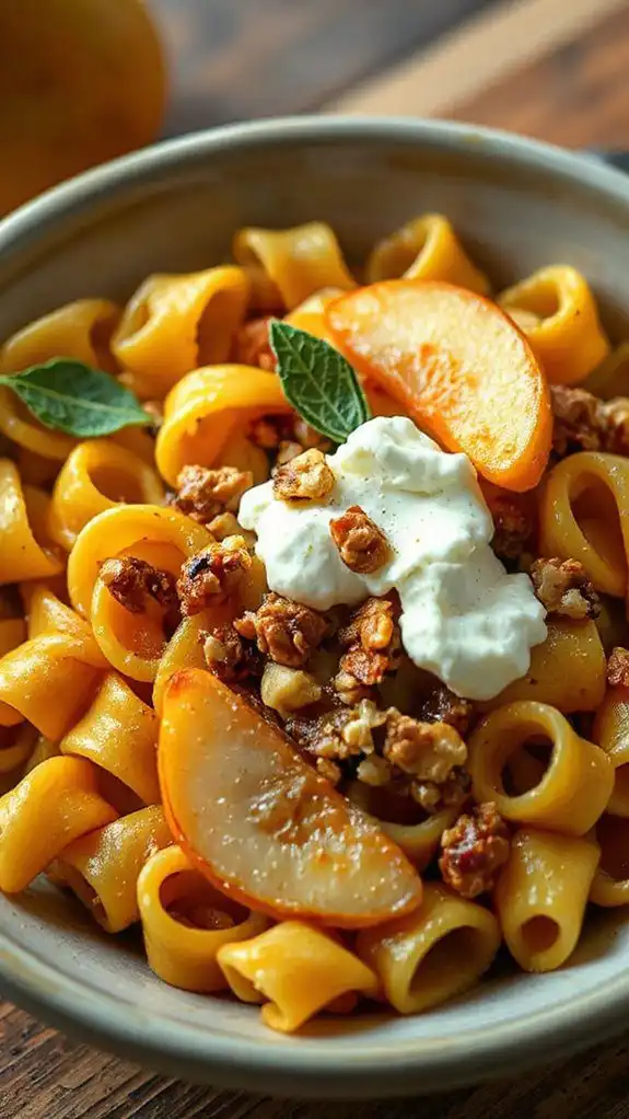 cavatappi pasta with walnuts