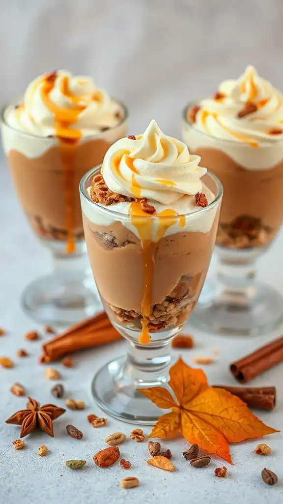 chai flavored creamy dessert parfaits