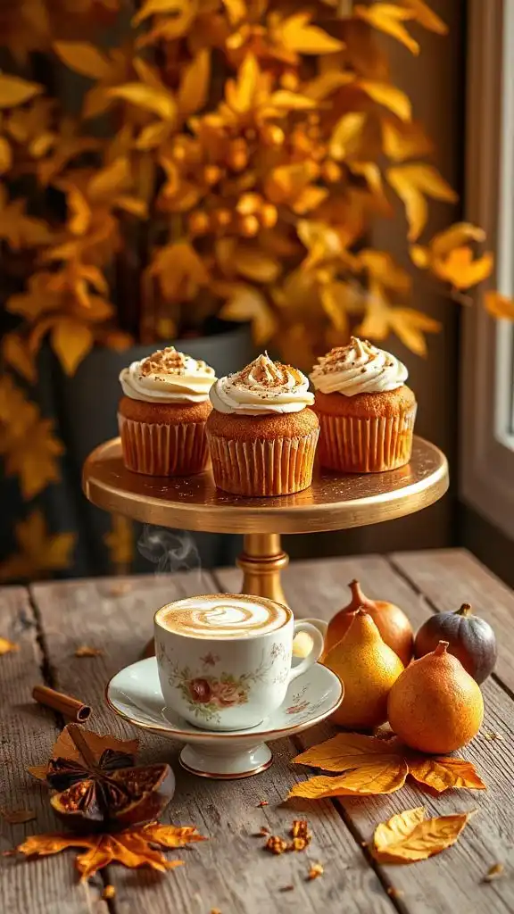 chai infused autumn dessert cupcakes