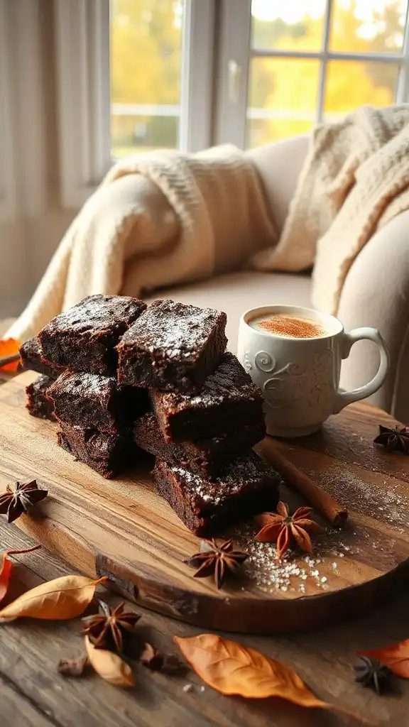 chai infused fudgy chocolate brownies