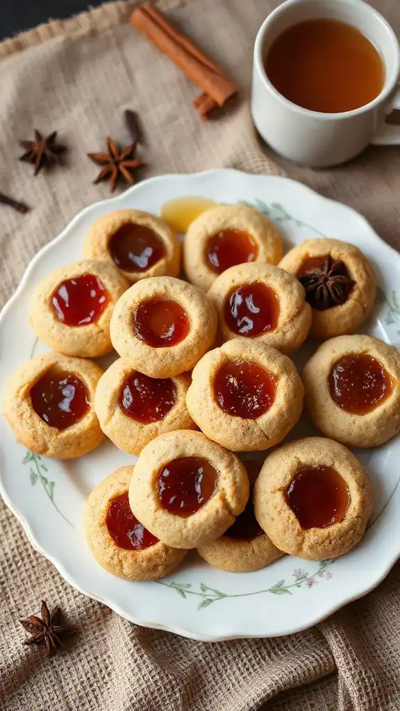 chai inspired thumbprint cookies
