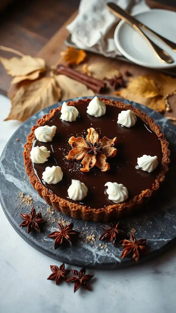 chai spiced chocolate tart delight