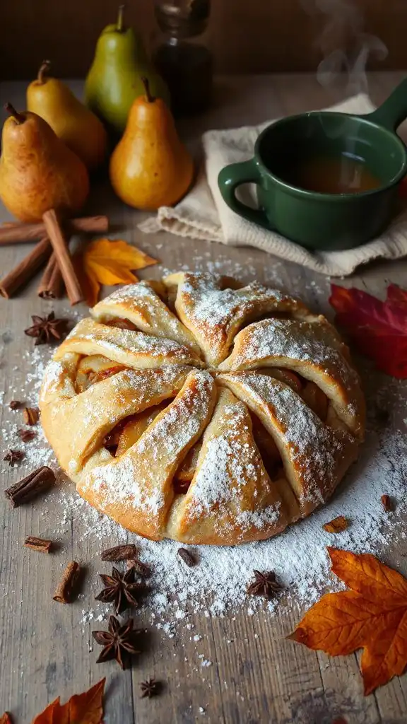 chai spiced pear dessert pie