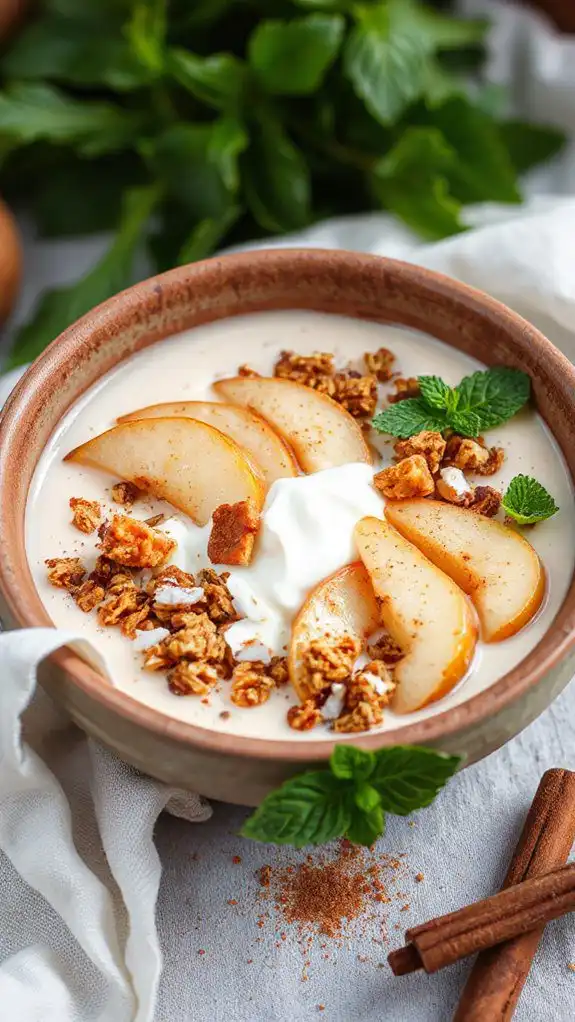 chai spiced pear smoothie bowl