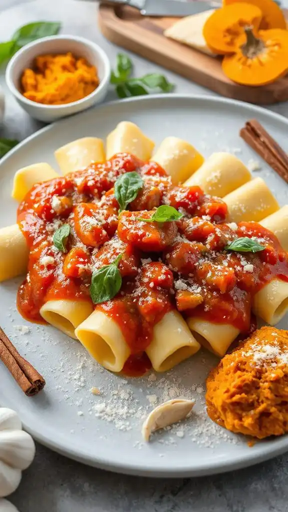 cheese and pumpkin manicotti