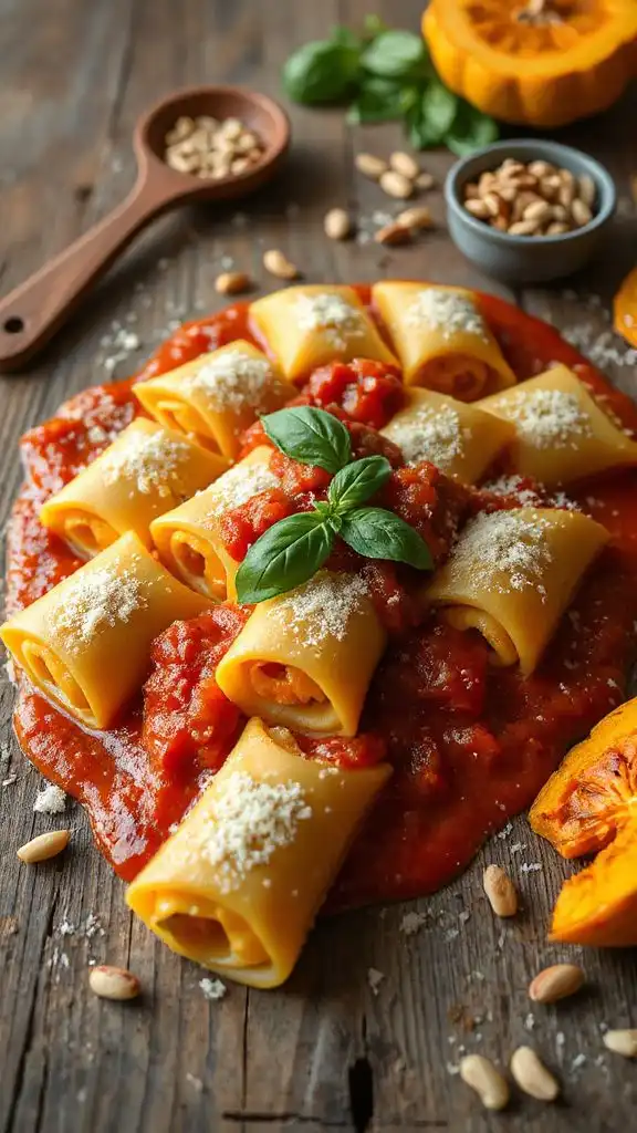 cheese and pumpkin manicotti variations