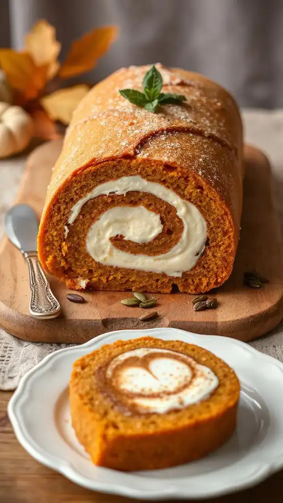 cheesecake filled pumpkin roll