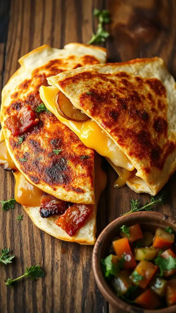 cheesy bacon apple sandwiches