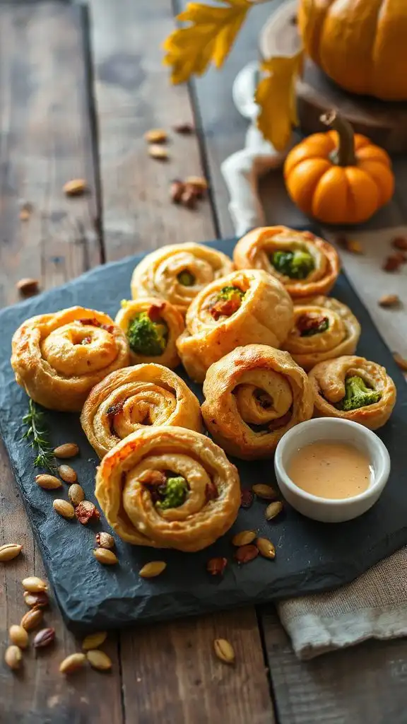 cheesy broccoli bacon pinwheels