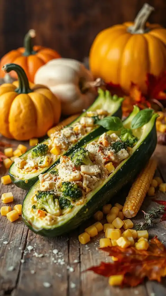cheesy chicken zucchini boats