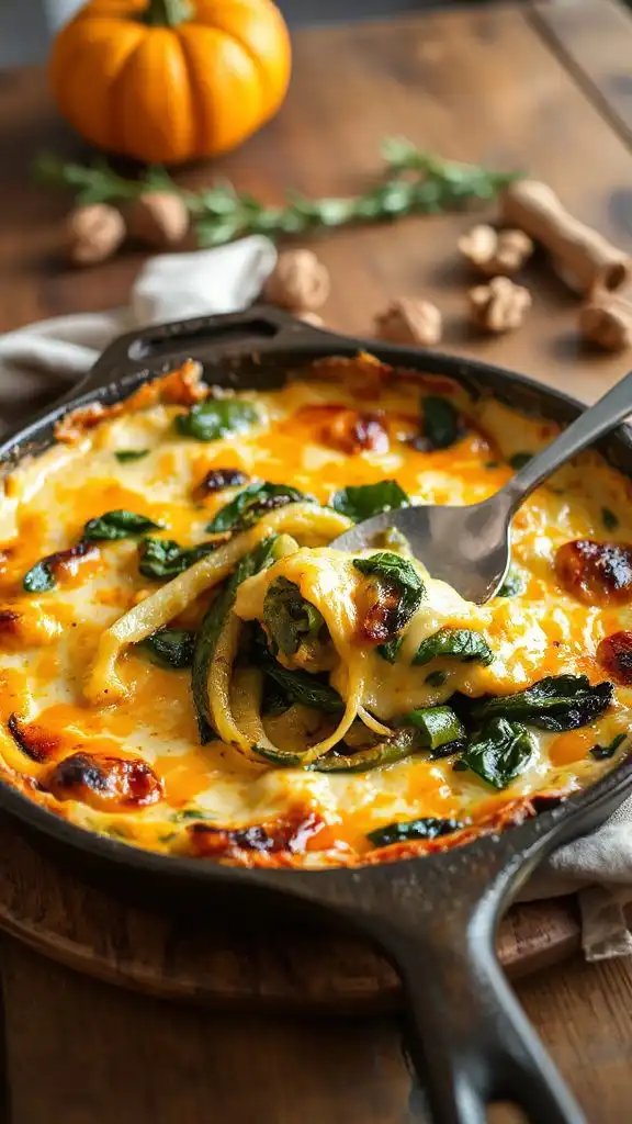 cheesy leek spinach casserole