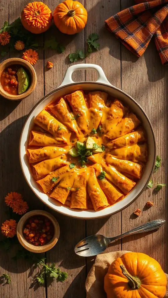 cheesy pumpkin chicken enchiladas cheesy pumpkin chicken enchiladas