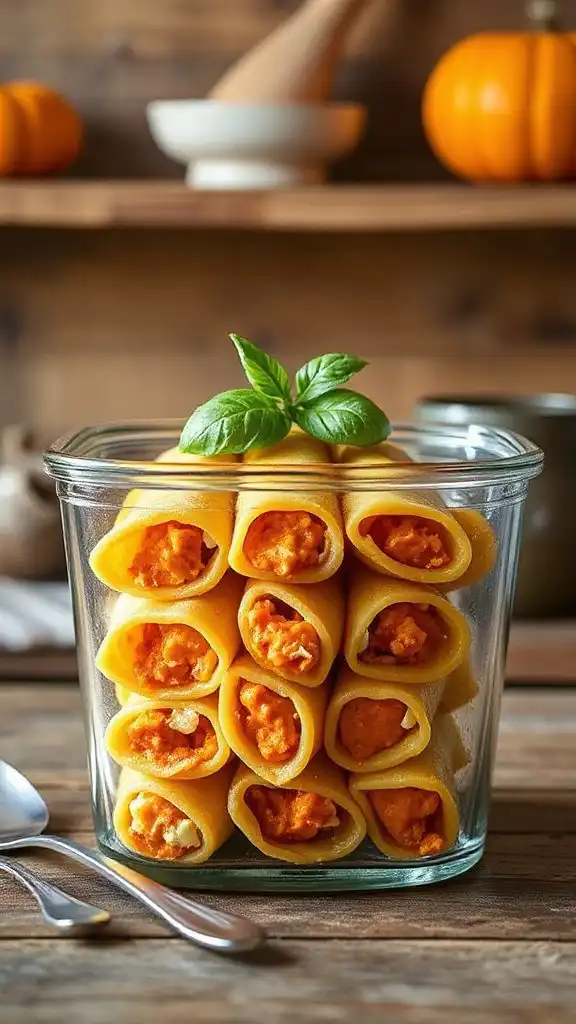 cheesy pumpkin manicotti delight