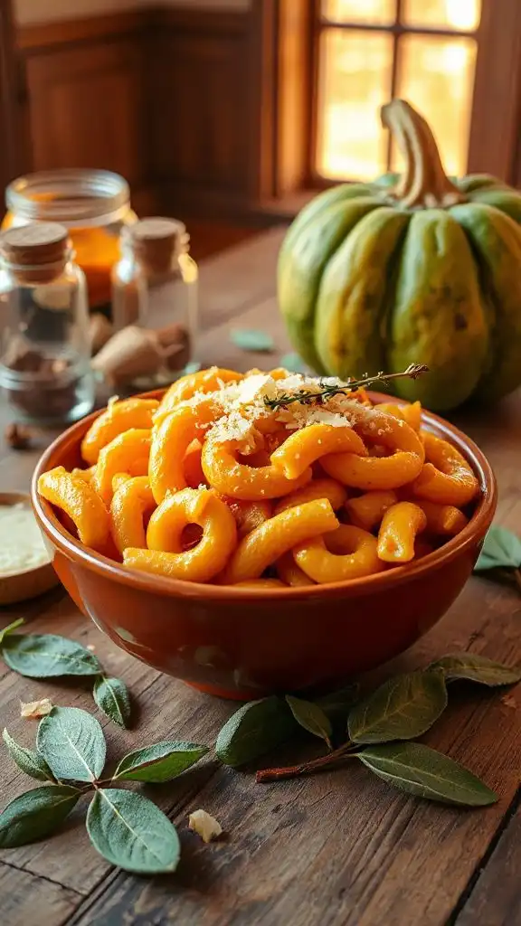 cheesy pumpkin pasta dish