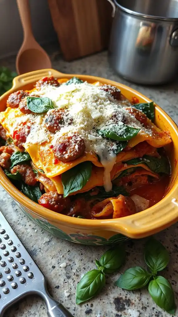 cheesy sausage lasagna recipe