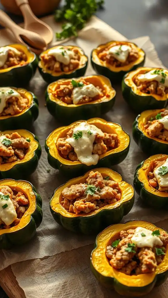 cheesy stuffed acorn squash