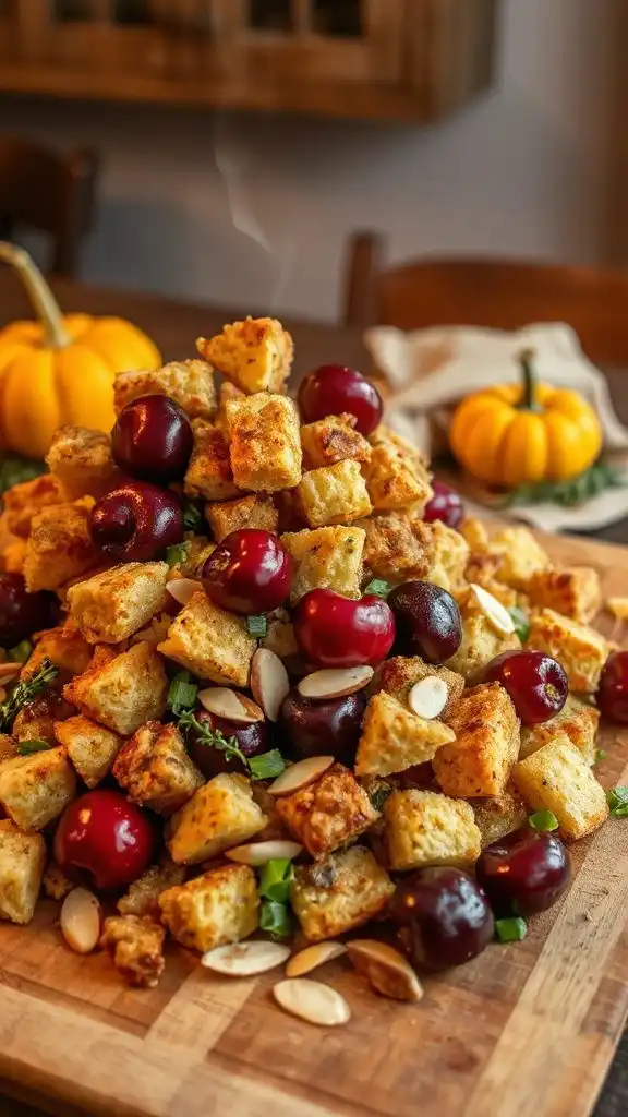 cherry almond holiday stuffing