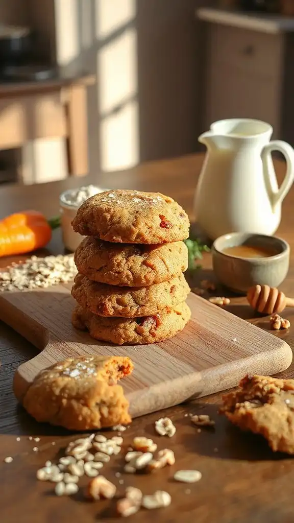 chewy carrot oat cookies