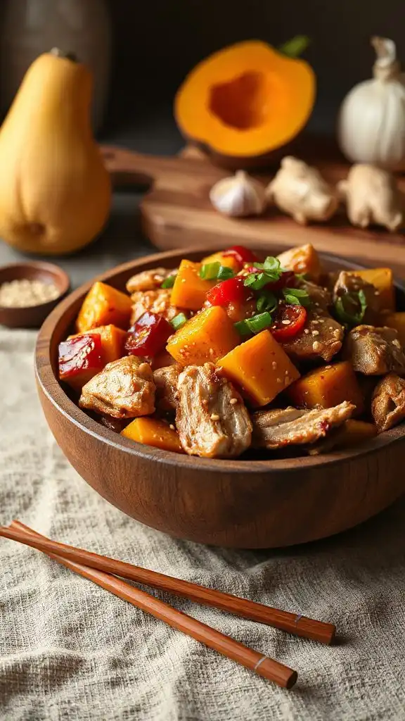 chicken butternut squash stir fry