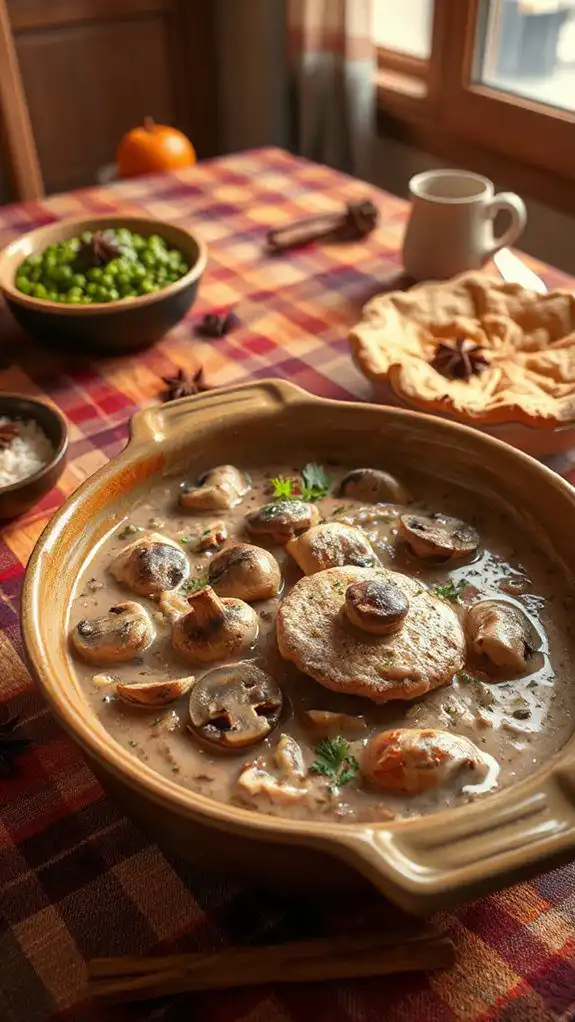 chicken mushroom stroganoff casserole
