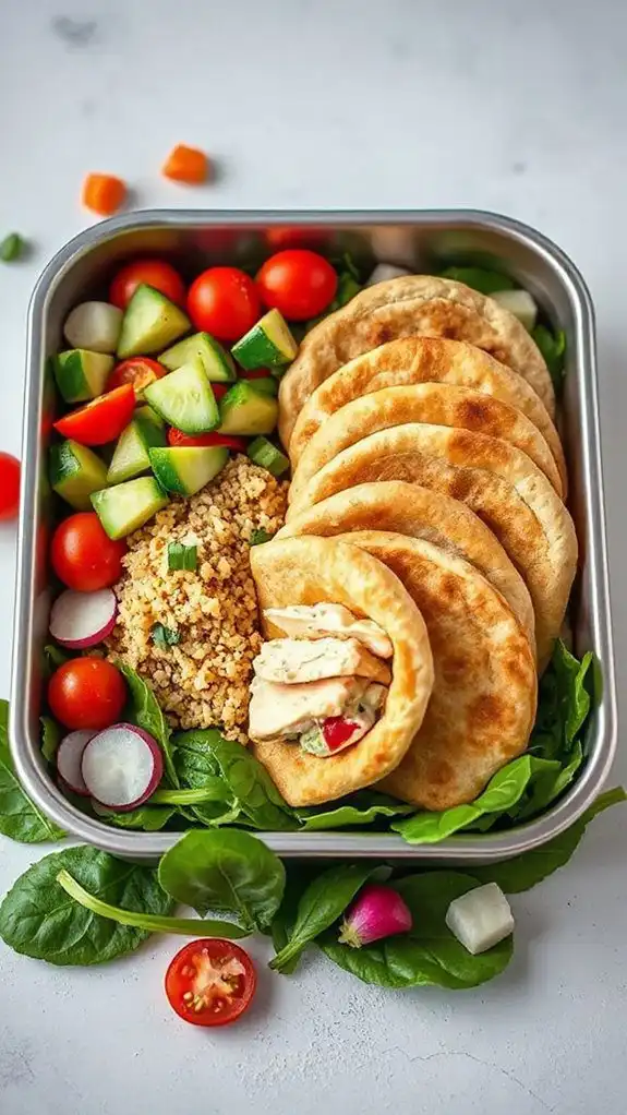 chicken salad stuffed pitas
