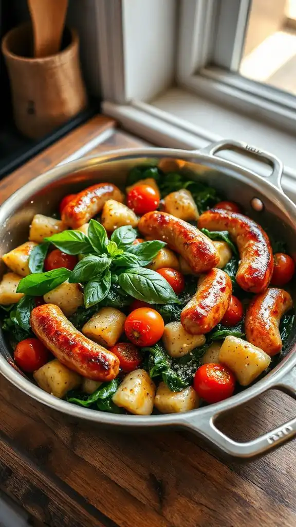 chicken sausage gnocchi skillet
