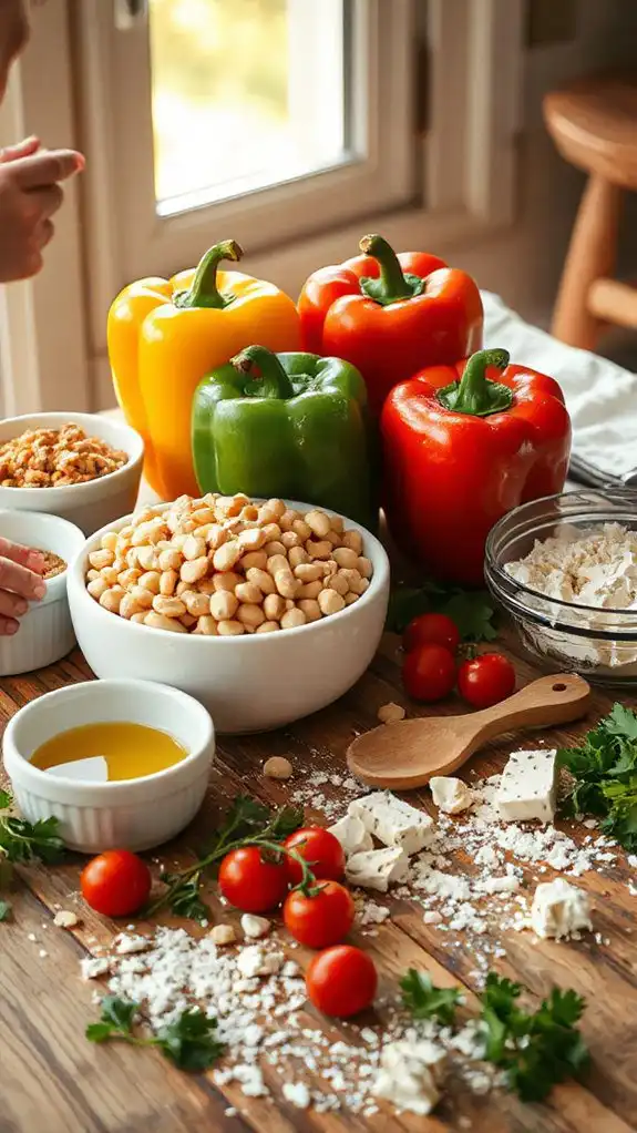 chickpea stuffed bell peppers