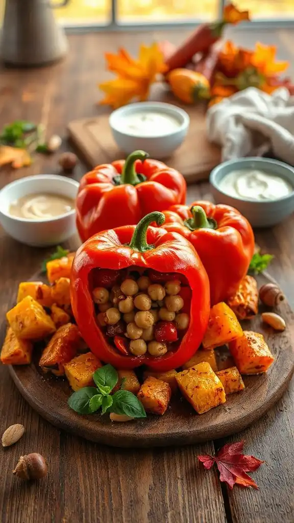 chickpea stuffed bell peppers