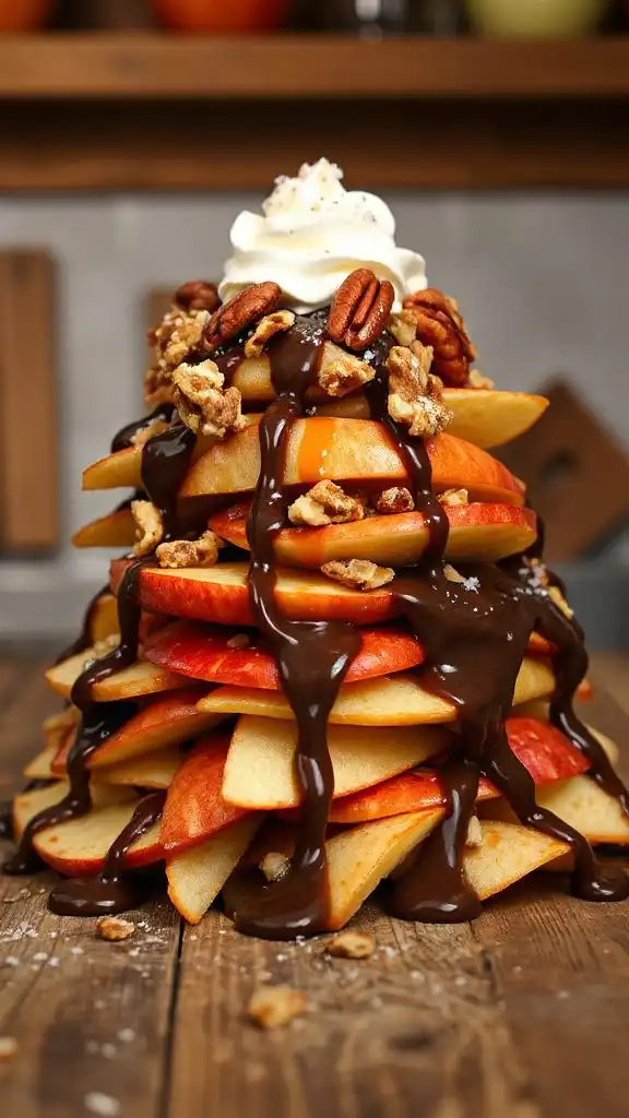 chocolate caramel apple nachos