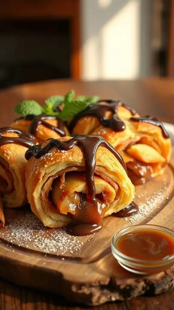 chocolate caramel apple strudel