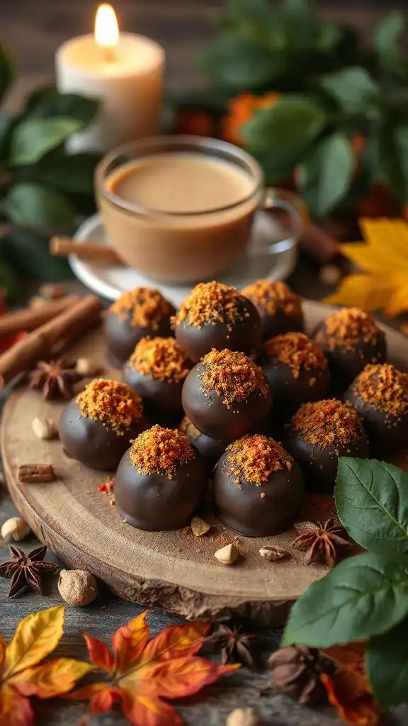 chocolate chai spice truffles
