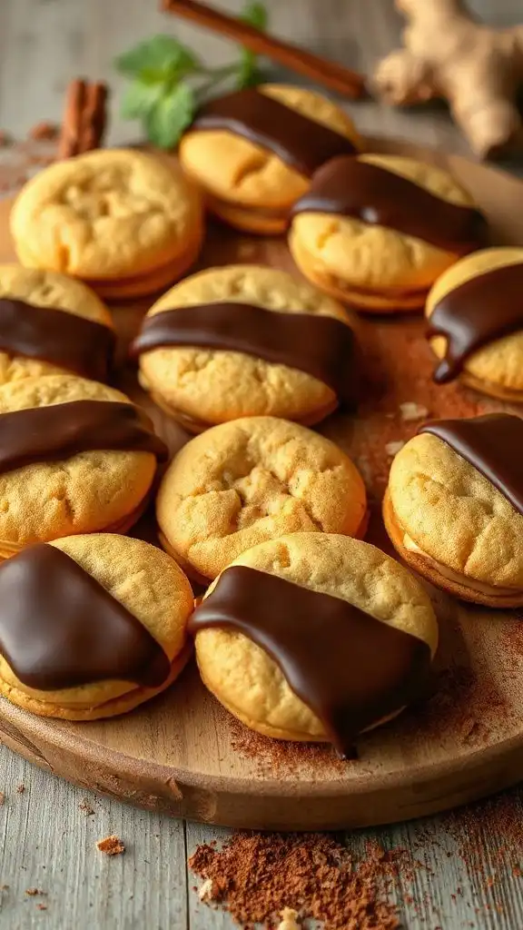chocolate coated ginger cookies